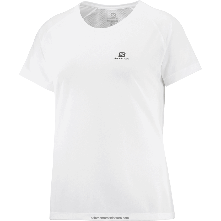Salomon alb tricou dama cu maneca scurta - cross rebel 6D8X2J931