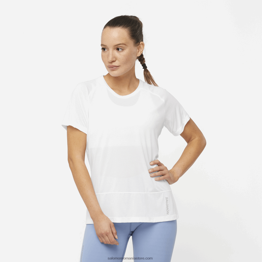 Salomon alb tricou dama cu maneca scurta - cross run 6D8X2J880