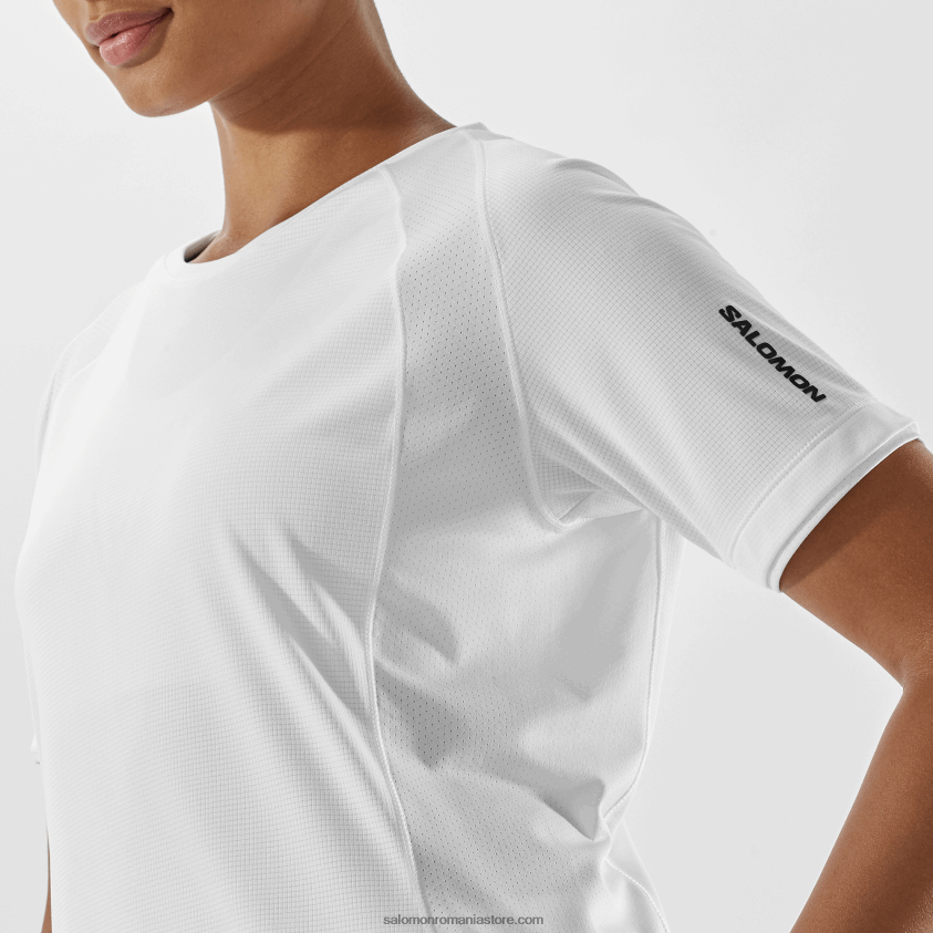 Salomon alb tricou dama maneca scurta - equipe 6D8X2J922