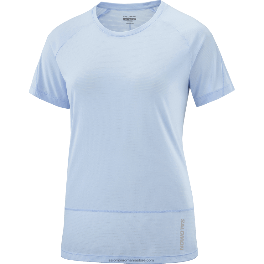 Salomon albastru chambray/hether tricou dama cu maneca scurta - cross run 6D8X2J882