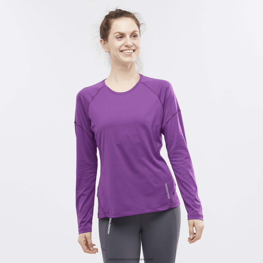 Salomon bijuteria coroanei tricou dama cu maneca lunga - cross run 6D8X2J916