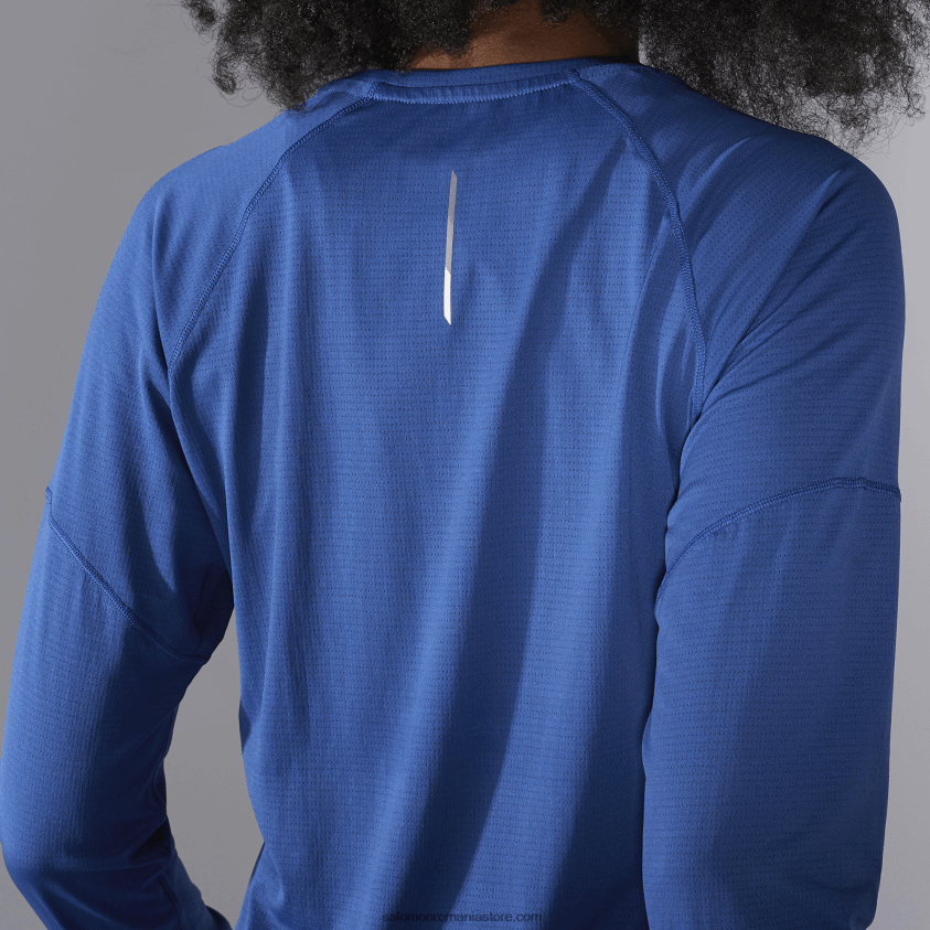Salomon bujor bleumarin tricou dama cu maneca lunga - cross run 6D8X2J920