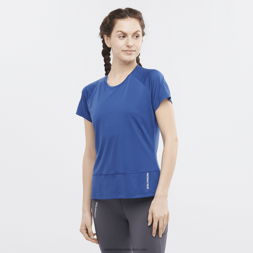 Salomon bujor bleumarin tricou dama cu maneca scurta - cross run 6D8X2J889