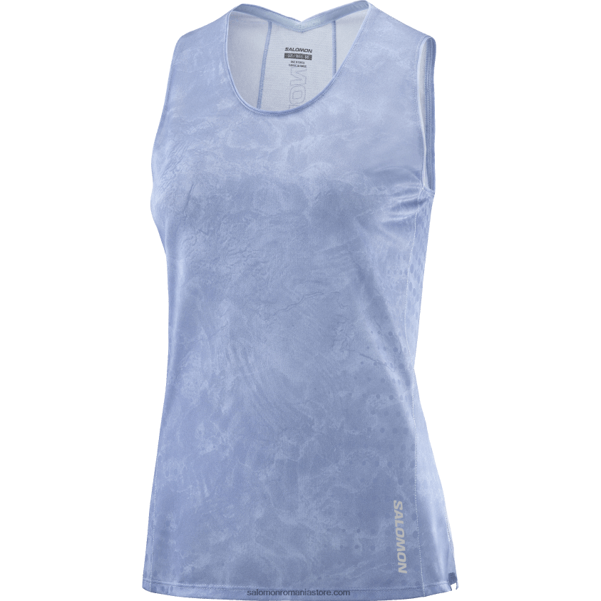 Salomon chambray blue/english manor tank pentru femei - sense aero 6D8X2J906