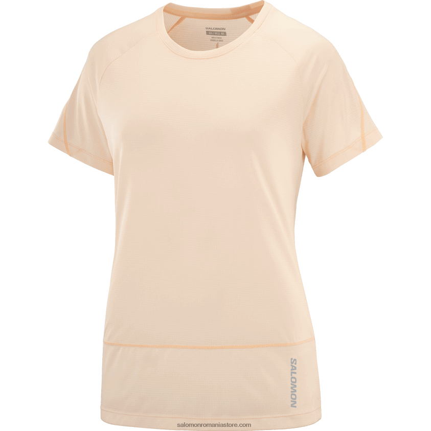 Salomon crem bronz/hether tricou dama cu maneca scurta - cross run 6D8X2J878