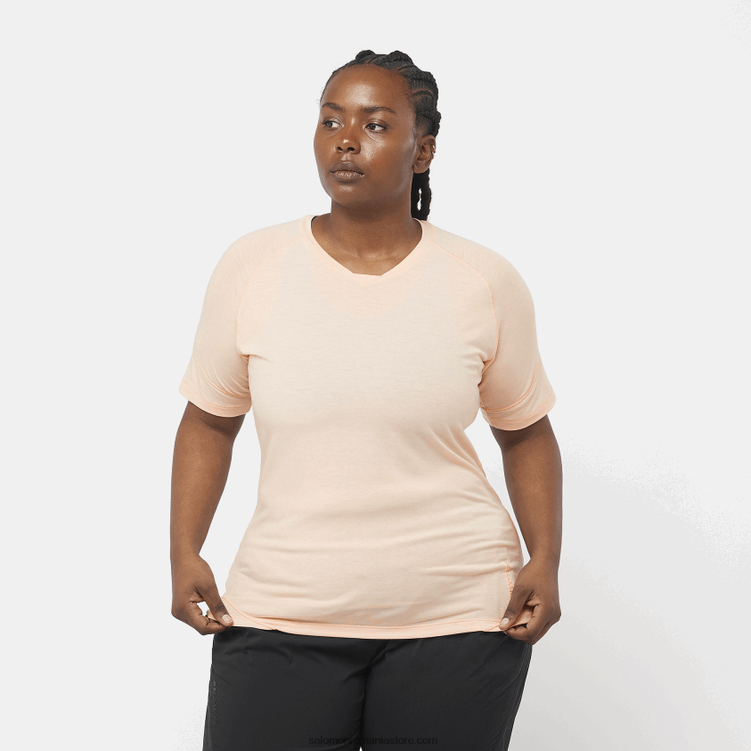 Salomon crem bronz/hether tricou dama cu maneca scurta - runlife 6D8X2J912