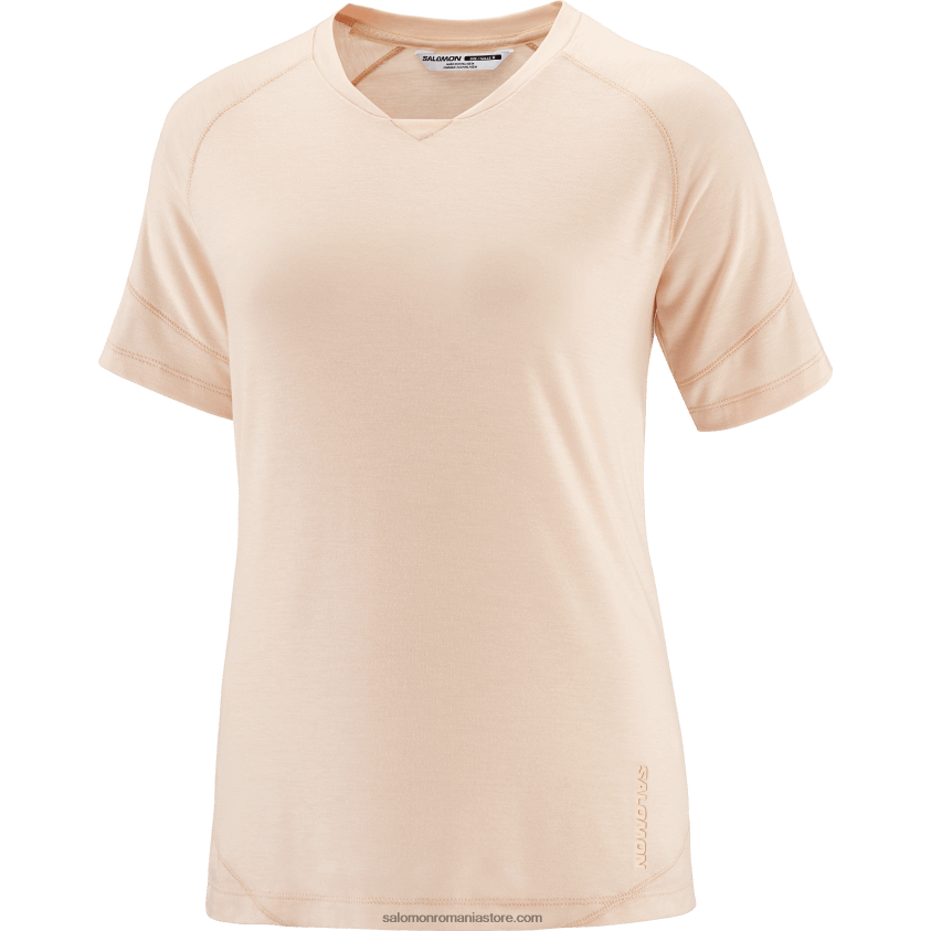 Salomon crem bronz/hether tricou dama cu maneca scurta - runlife 6D8X2J912