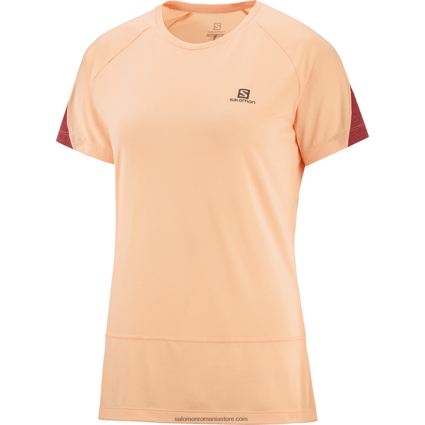 Salomon gheață de caise/hether/cabernet tricou dama cu maneca scurta - cross run 6D8X2J891