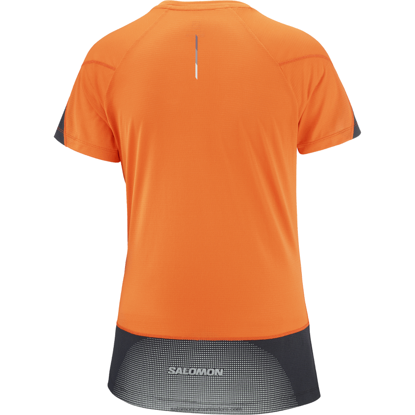 Salomon ibis stacojiu/negru adânc/nocturn tricou dama cu maneca scurta - cross run 6D8X2J886