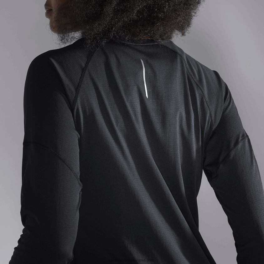 Salomon negru adânc tricou dama cu maneca lunga - cross run 6D8X2J917