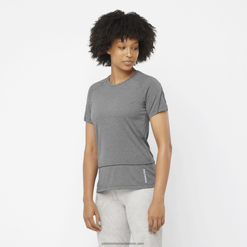 Salomon negru profund/caduc tricou dama cu maneca scurta - cross run 6D8X2J879