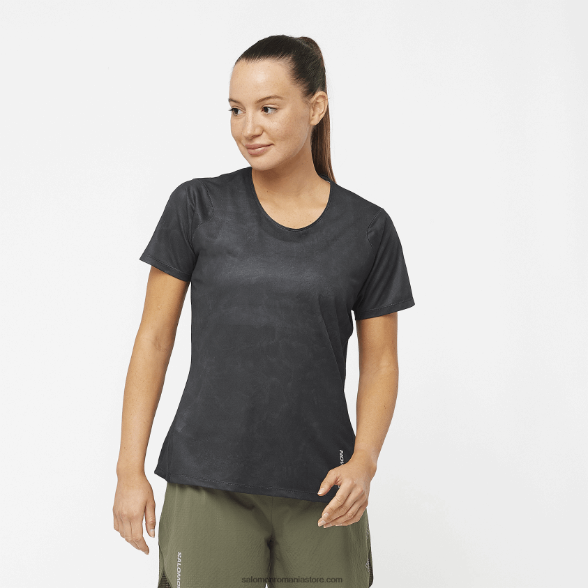 Salomon periscop/negru adânc tricou dama cu maneca scurta - sense aero 6D8X2J928