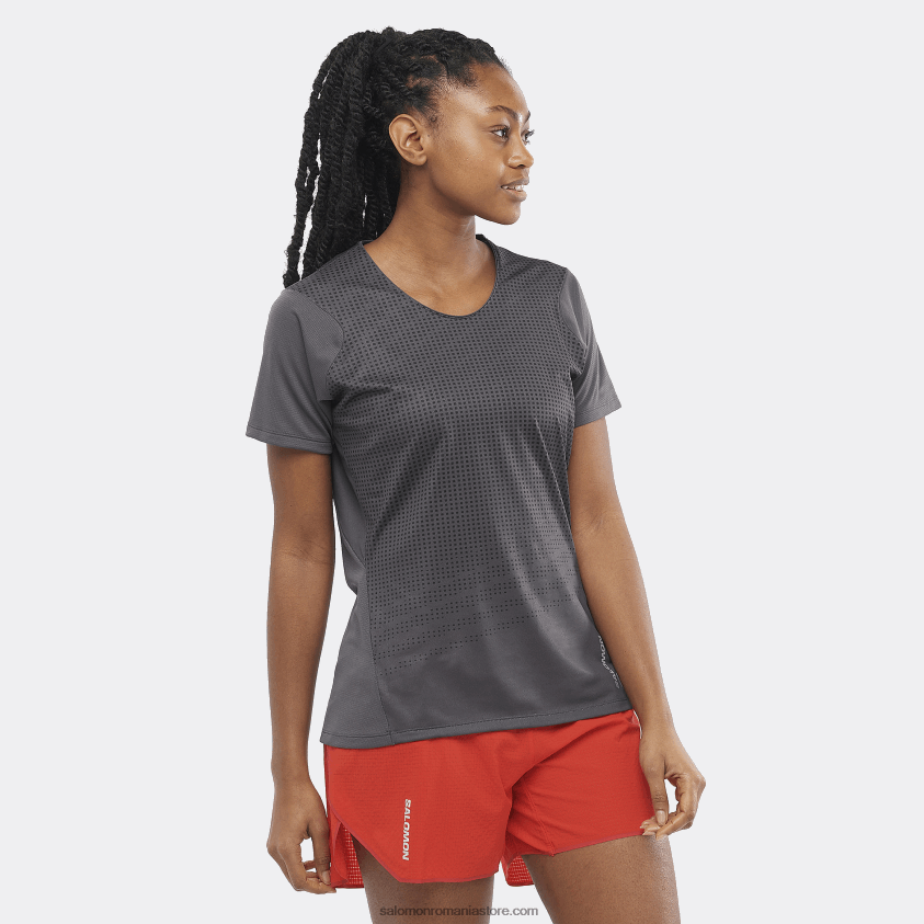 Salomon periscop/negru adânc tricou dama cu maneca scurta - sense aero 6D8X2J929